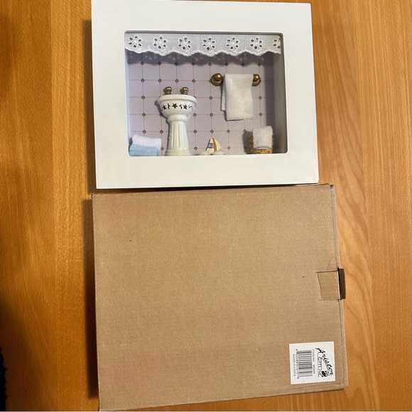 Arister Gifts Inc NIB Vintage Bathroom Sink Shadow Box Frame - Picture 4 of 7
